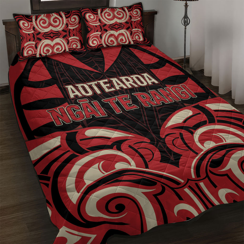 Aotearoa Ngai Te Rangi Quilt Bed Set New Zealand Traditional Maori Pattern DT05 Red - Polynesian Pride
