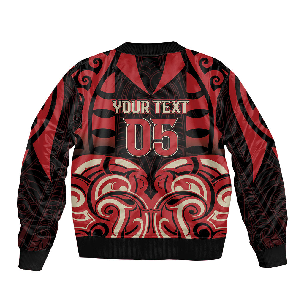 Custom Aotearoa Ngai Te Rangi Sleeve Zip Bomber Jacket New Zealand Traditional Maori Pattern DT05 - Polynesian Pride