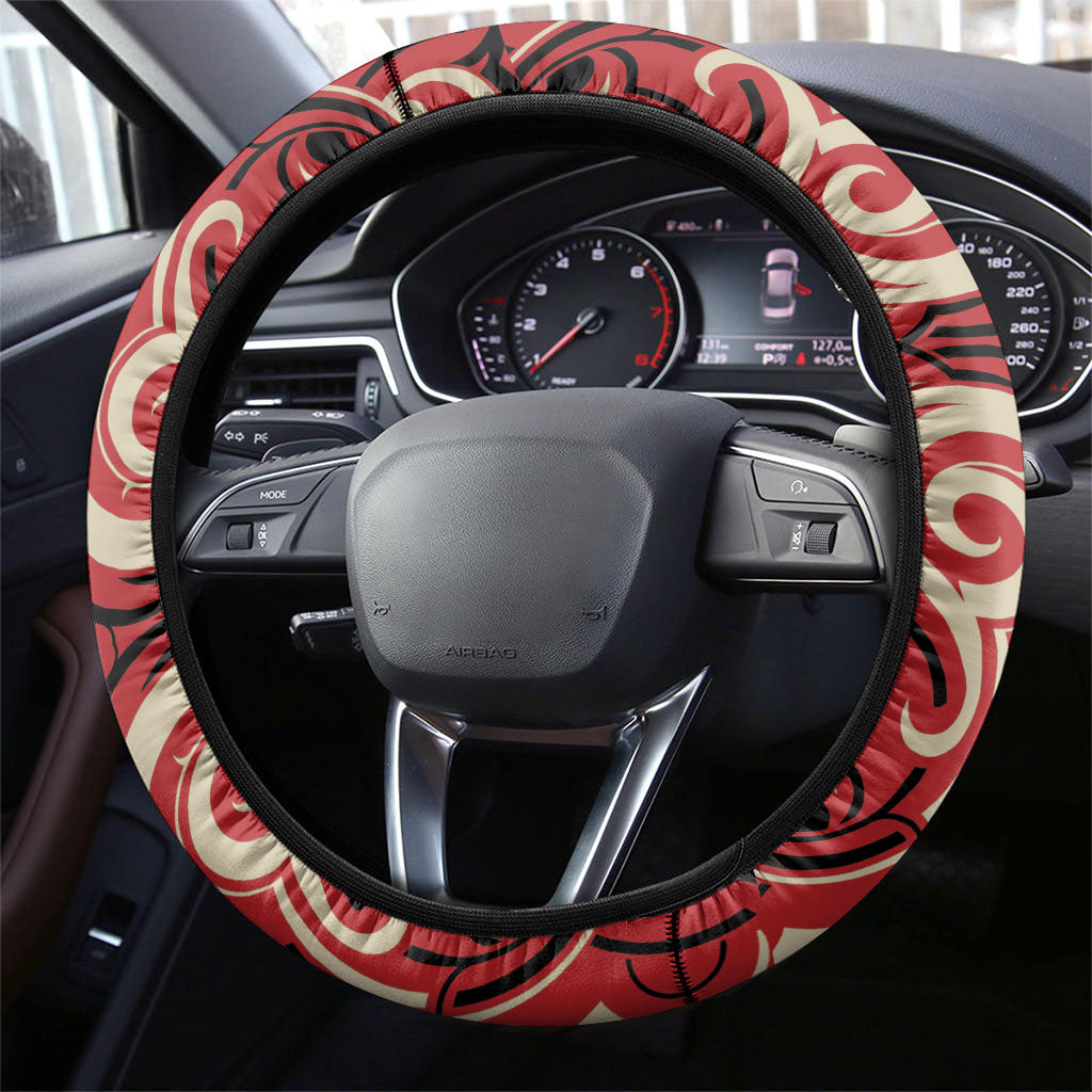 Aotearoa Ngai Te Rangi Steering Wheel Cover New Zealand Traditional Maori Pattern DT05 - Polynesian Pride