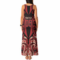 Custom Aotearoa Ngai Te Rangi Tank Maxi Dress New Zealand Traditional Maori Pattern DT05 - Polynesian Pride