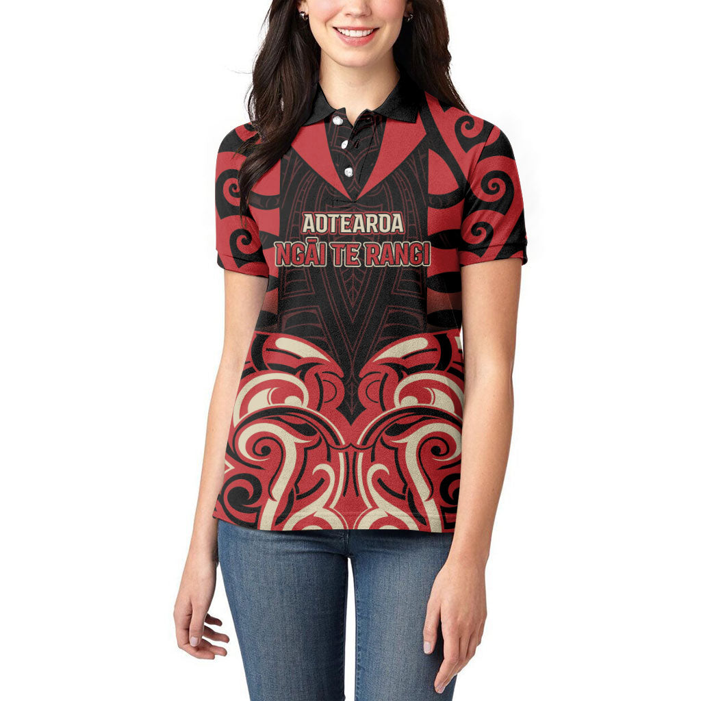 Custom Aotearoa Ngai Te Rangi Women Polo Shirt New Zealand Traditional Maori Pattern DT05 - Polynesian Pride