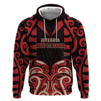 Custom Aotearoa Ngai Te Rangi Zip Hoodie New Zealand Traditional Maori Pattern DT05 Pullover Hoodie Red - Polynesian Pride