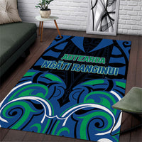 Aotearoa Ngati Ranginui Area Rug New Zealand Traditional Maori Pattern DT05 Navy - Polynesian Pride