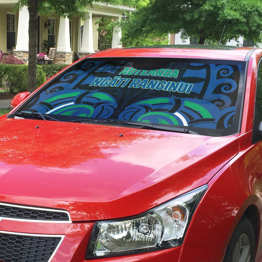 Aotearoa Ngati Ranginui Auto Sun Shade New Zealand Traditional Maori Pattern DT05 - Polynesian Pride