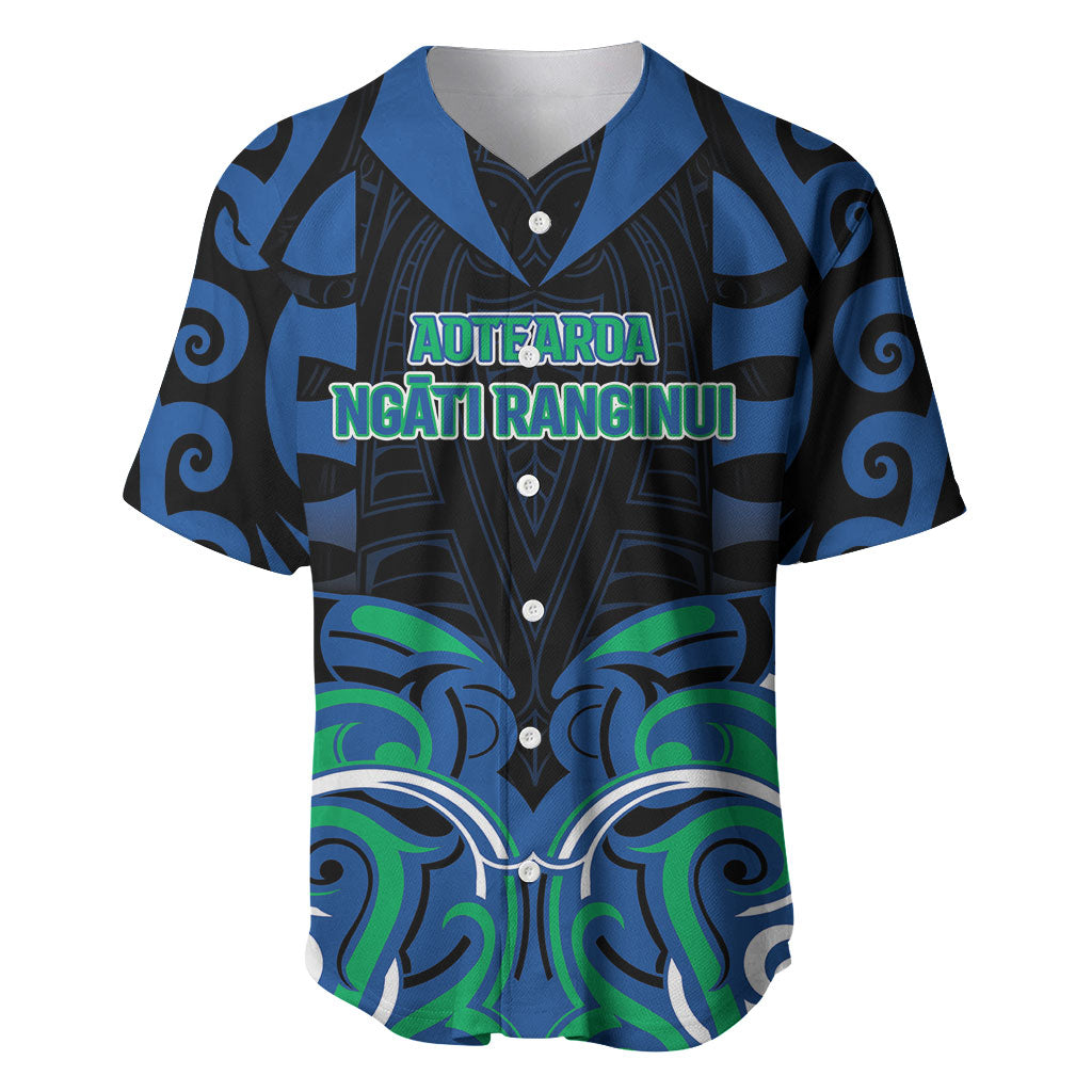 Custom Aotearoa Ngati Ranginui Baseball Jersey New Zealand Traditional Maori Pattern DT05 Navy - Polynesian Pride