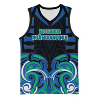 Custom Aotearoa Ngati Ranginui Basketball Jersey New Zealand Traditional Maori Pattern DT05 Unisex Navy - Polynesian Pride