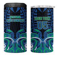 Custom Aotearoa Ngati Ranginui 4 in 1 Can Cooler Tumbler New Zealand Traditional Maori Pattern DT05 One Size: 16 oz Navy - Polynesian Pride