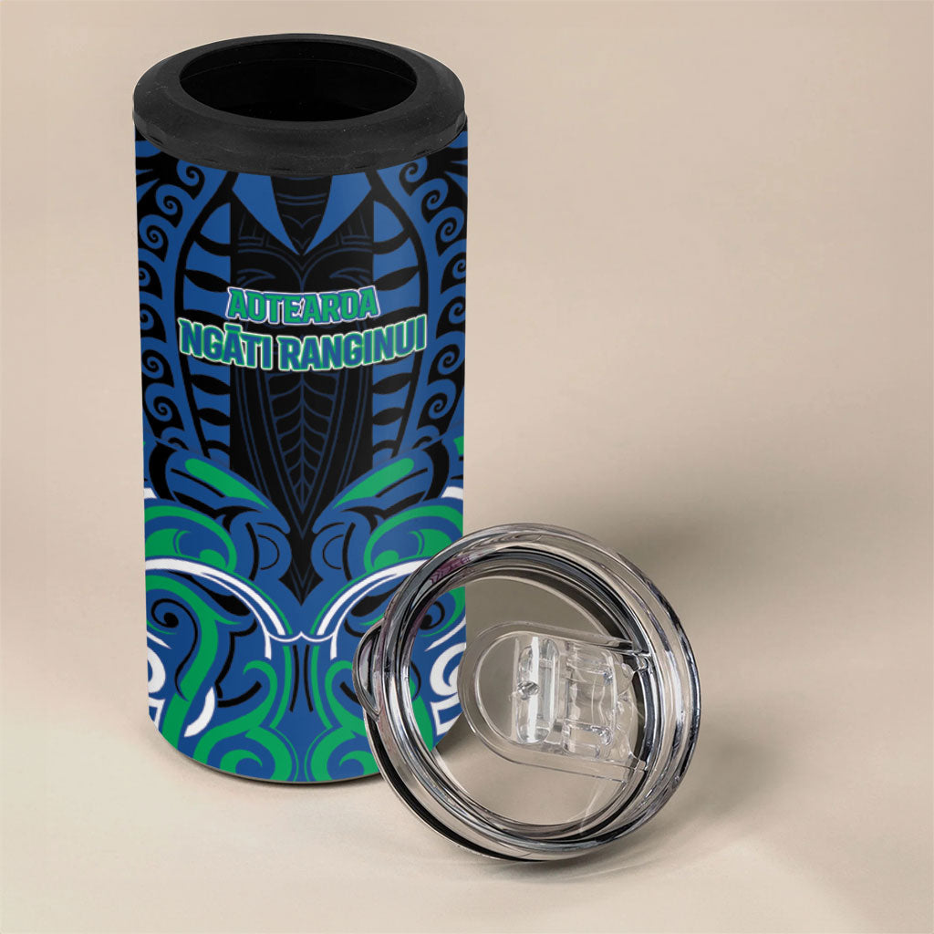 Custom Aotearoa Ngati Ranginui 4 in 1 Can Cooler Tumbler New Zealand Traditional Maori Pattern DT05 - Polynesian Pride
