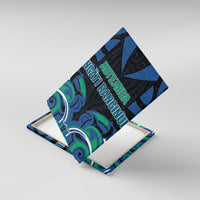 Aotearoa Ngati Ranginui Canvas Wall Art New Zealand Traditional Maori Pattern DT05 With Frame Navy - Polynesian Pride