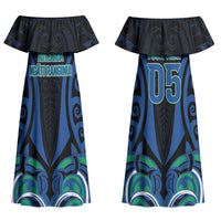 Custom Aotearoa Ngati Ranginui Couples Matching Off Shoulder Maxi Dress and Hawaiian Shirt New Zealand Traditional Maori Pattern DT05 - Polynesian Pride