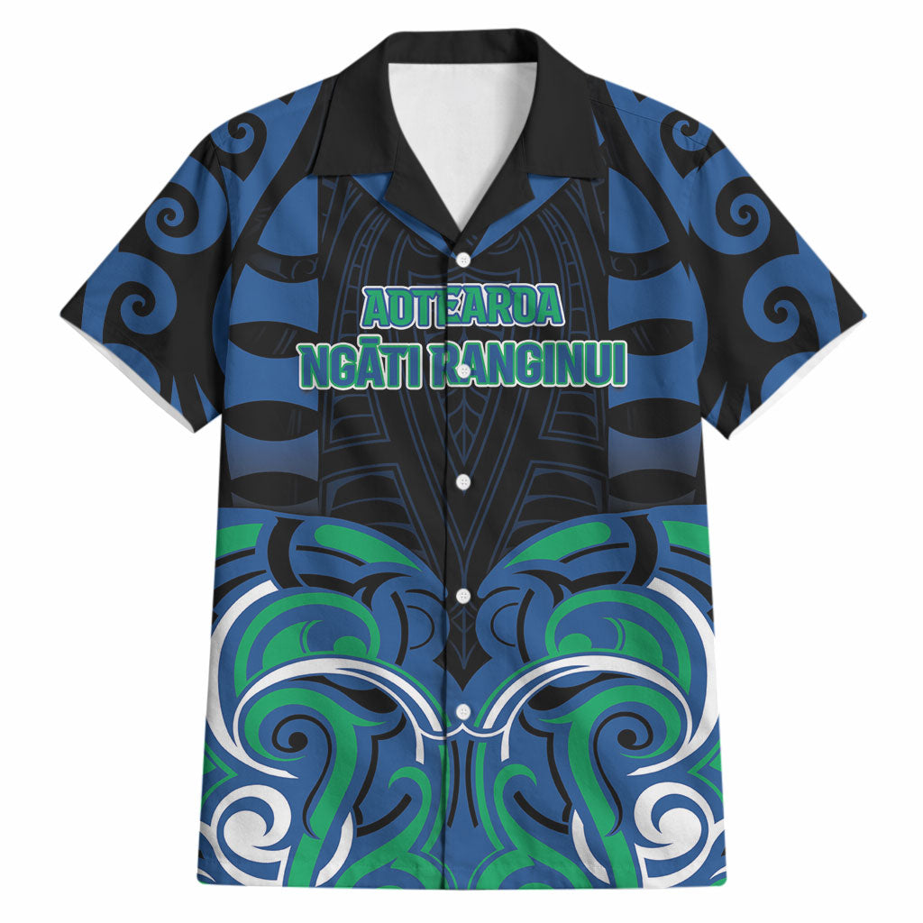 Custom Aotearoa Ngati Ranginui Hawaiian Shirt New Zealand Traditional Maori Pattern DT05 Navy - Polynesian Pride