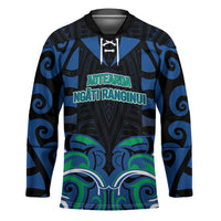 Custom Aotearoa Ngati Ranginui Hockey Jersey New Zealand Traditional Maori Pattern DT05 Unisex Navy - Polynesian Pride