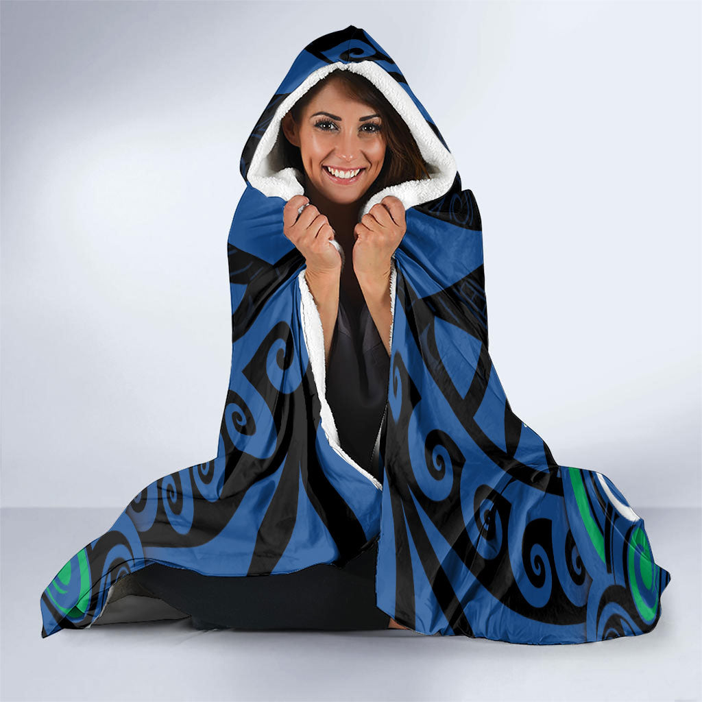 Aotearoa Ngati Ranginui Hooded Blanket New Zealand Traditional Maori Pattern DT05 - Polynesian Pride