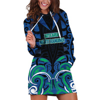 Custom Aotearoa Ngati Ranginui Hoodie Dress New Zealand Traditional Maori Pattern DT05 Navy - Polynesian Pride