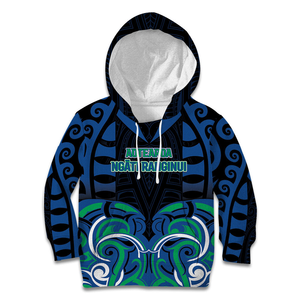 Custom Aotearoa Ngati Ranginui Kid Hoodie New Zealand Traditional Maori Pattern DT05 Hoodie Navy - Polynesian Pride