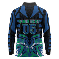 Custom Aotearoa Ngati Ranginui Long Sleeve Polo Shirt New Zealand Traditional Maori Pattern DT05 - Polynesian Pride
