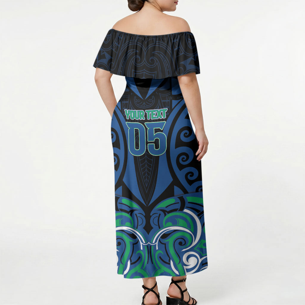 Custom Aotearoa Ngati Ranginui Off Shoulder Maxi Dress New Zealand Traditional Maori Pattern DT05 - Polynesian Pride