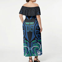 Custom Aotearoa Ngati Ranginui Off Shoulder Maxi Dress New Zealand Traditional Maori Pattern DT05 - Polynesian Pride