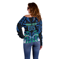 Custom Aotearoa Ngati Ranginui Off Shoulder Sweater New Zealand Traditional Maori Pattern DT05 - Polynesian Pride