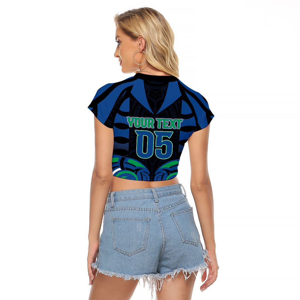 Custom Aotearoa Ngati Ranginui Raglan Cropped T Shirt New Zealand Traditional Maori Pattern DT05 - Polynesian Pride