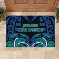 Aotearoa Ngati Ranginui Rubber Doormat New Zealand Traditional Maori Pattern DT05 Navy - Polynesian Pride