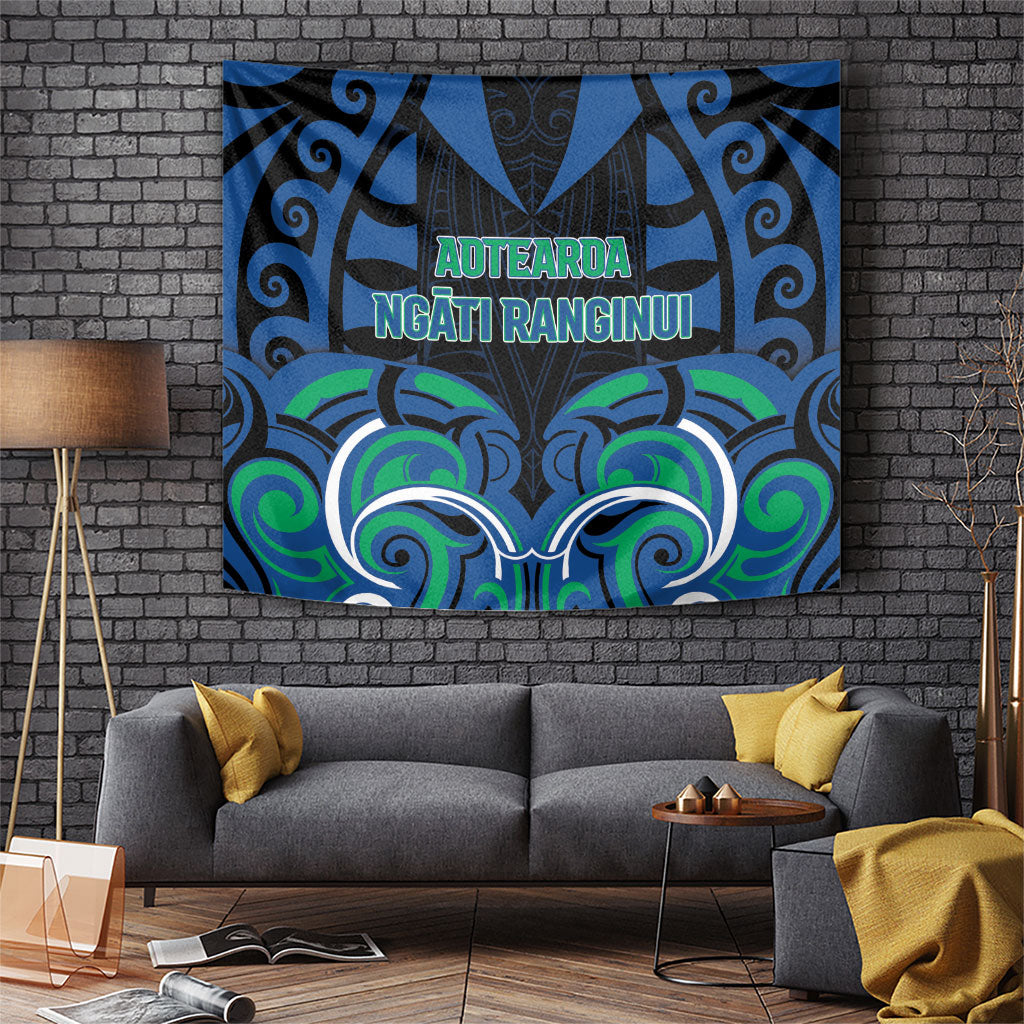 Aotearoa Ngati Ranginui Tapestry New Zealand Traditional Maori Pattern DT05 Navy - Polynesian Pride