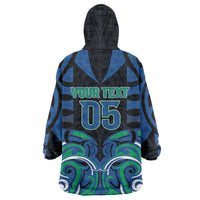 Custom Aotearoa Ngati Ranginui Wearable Blanket Hoodie New Zealand Traditional Maori Pattern DT05 - Polynesian Pride