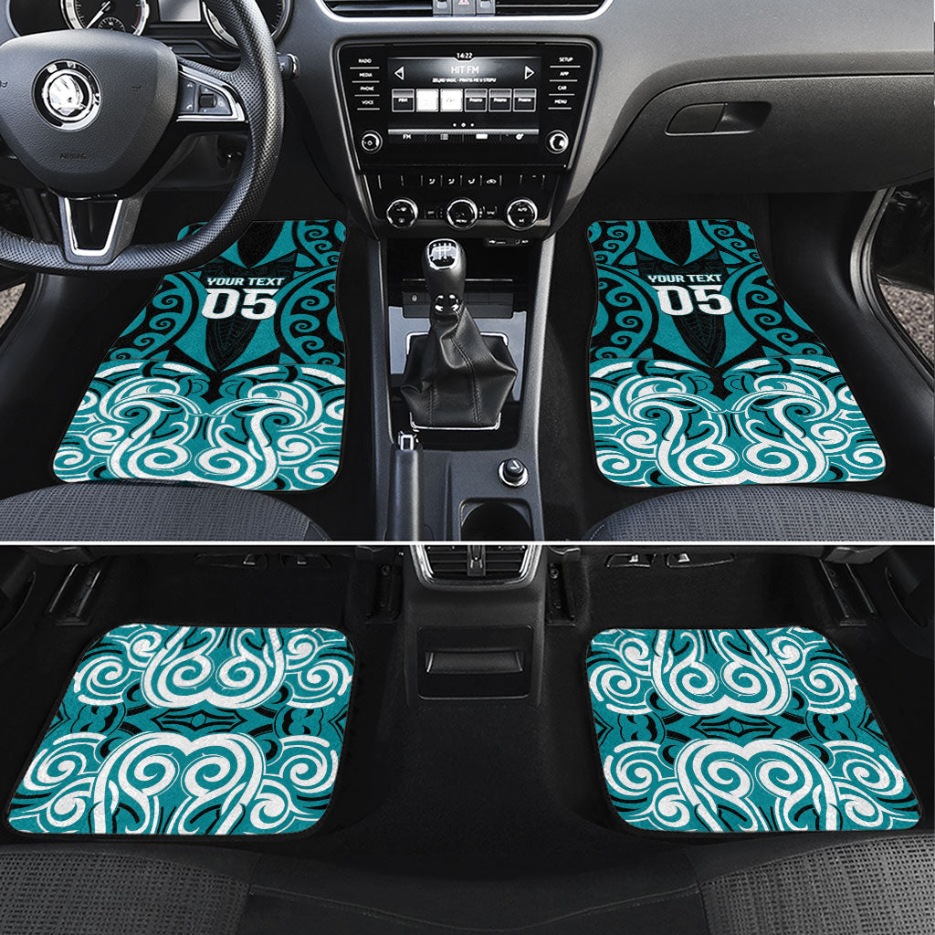 Custom Aotearoa Tapuika Car Mats New Zealand Traditional Maori Pattern DT05 Set 4pcs Teal - Polynesian Pride