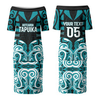 Custom Aotearoa Tapuika Couples Matching Puletasi and Long Sleeve Button Shirt New Zealand Traditional Maori Pattern DT05 - Polynesian Pride