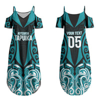 Custom Aotearoa Tapuika Couples Matching Summer Maxi Dress and Hawaiian Shirt New Zealand Traditional Maori Pattern DT05 - Polynesian Pride