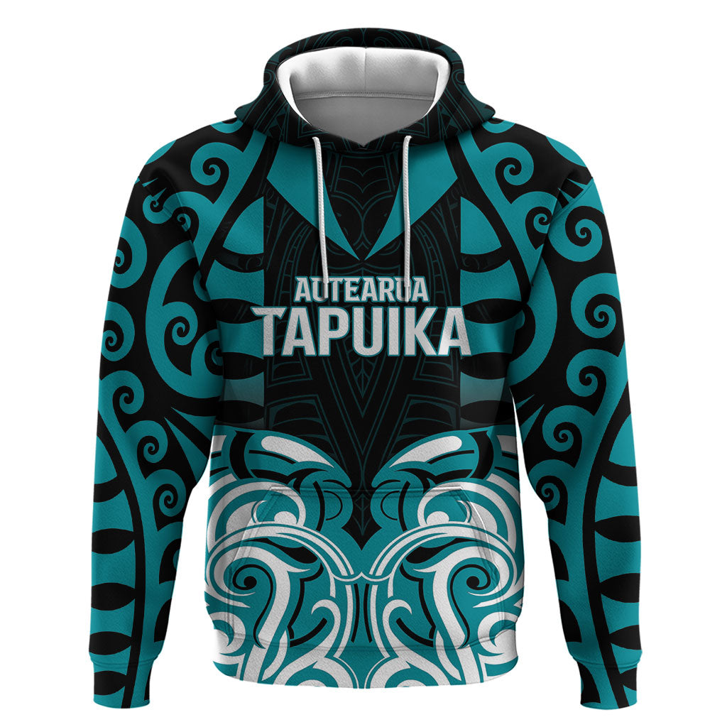 Custom Aotearoa Tapuika Hoodie New Zealand Traditional Maori Pattern DT05 Pullover Hoodie Teal - Polynesian Pride