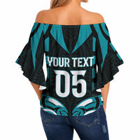 Custom Aotearoa Tapuika Off Shoulder Wrap Waist Top New Zealand Traditional Maori Pattern DT05 - Polynesian Pride