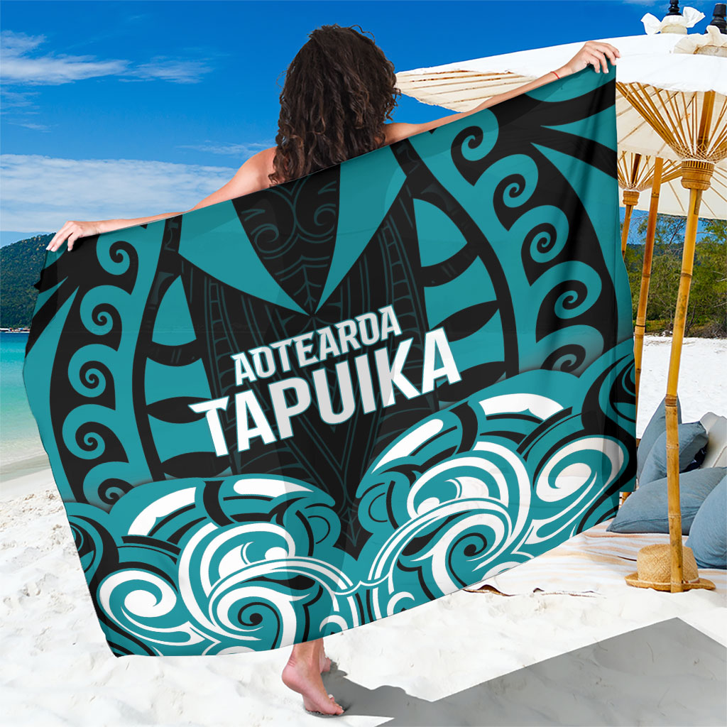 Aotearoa Tapuika Sarong New Zealand Traditional Maori Pattern DT05 One Size 44 x 66 inches Teal - Polynesian Pride