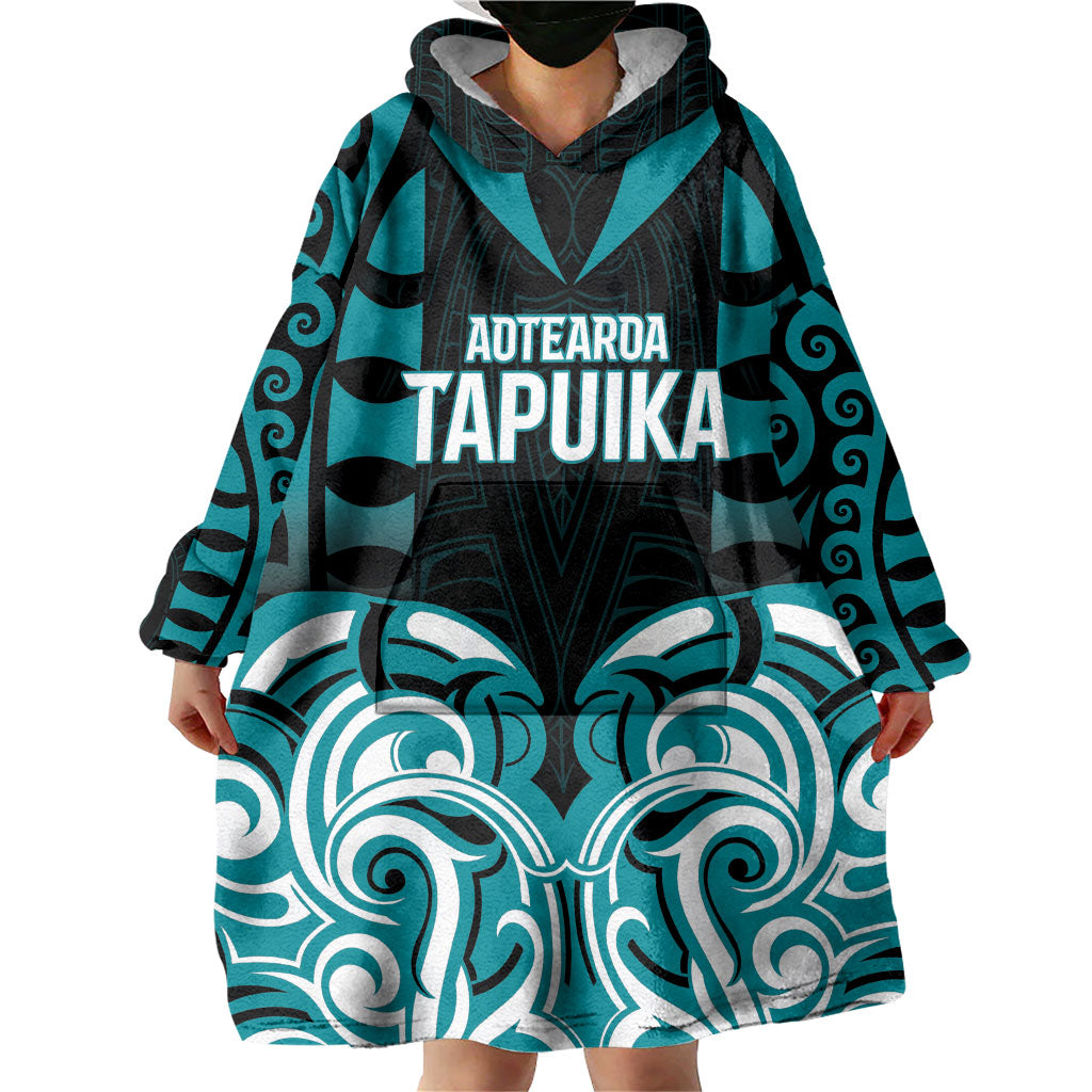 Custom Aotearoa Tapuika Wearable Blanket Hoodie New Zealand Traditional Maori Pattern DT05 - Polynesian Pride