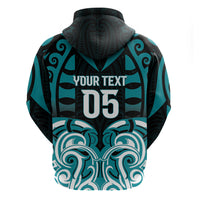 Custom Aotearoa Tapuika Zip Hoodie New Zealand Traditional Maori Pattern DT05 - Polynesian Pride