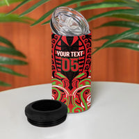 Custom Aotearoa Ngati Maru 4 in 1 Can Cooler Tumbler New Zealand Traditional Maori Pattern DT05 - Polynesian Pride