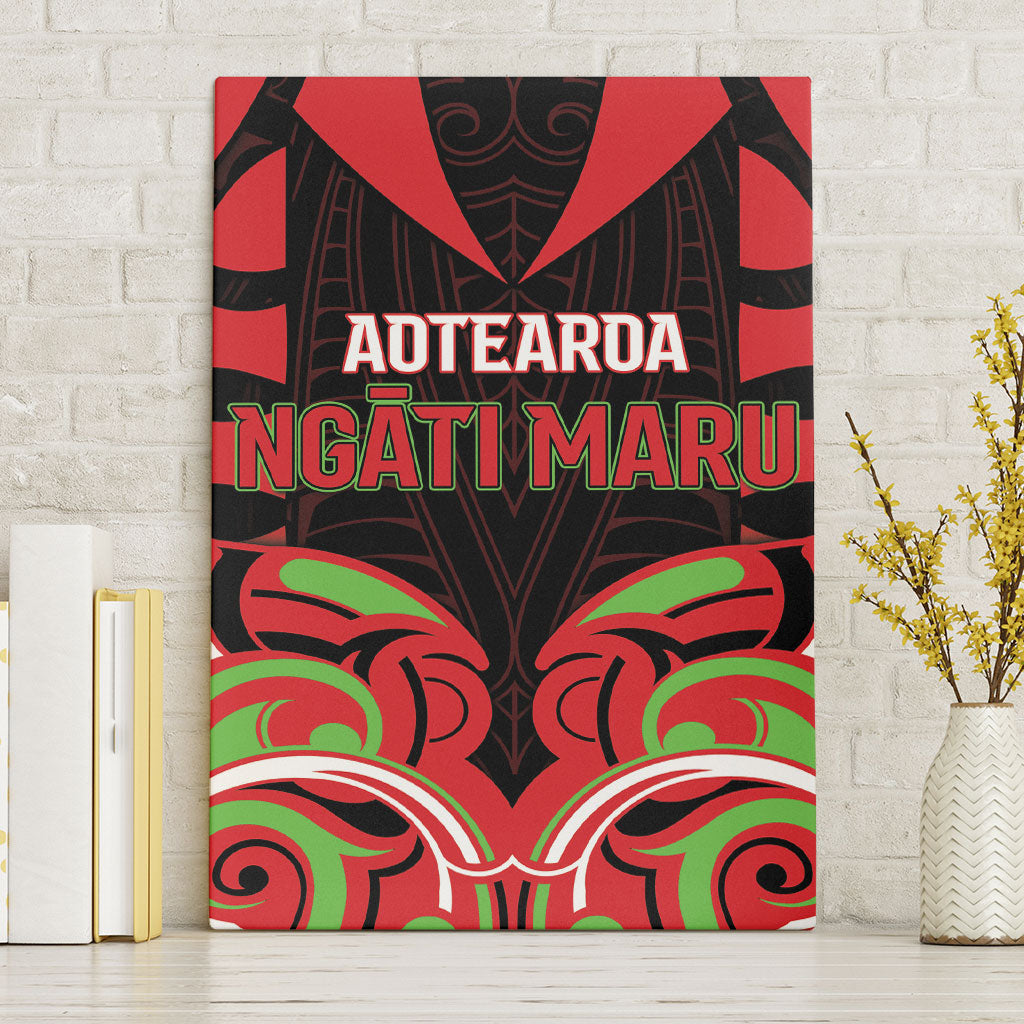 Aotearoa Ngati Maru Canvas Wall Art New Zealand Traditional Maori Pattern DT05 Without Frame Red - Polynesian Pride