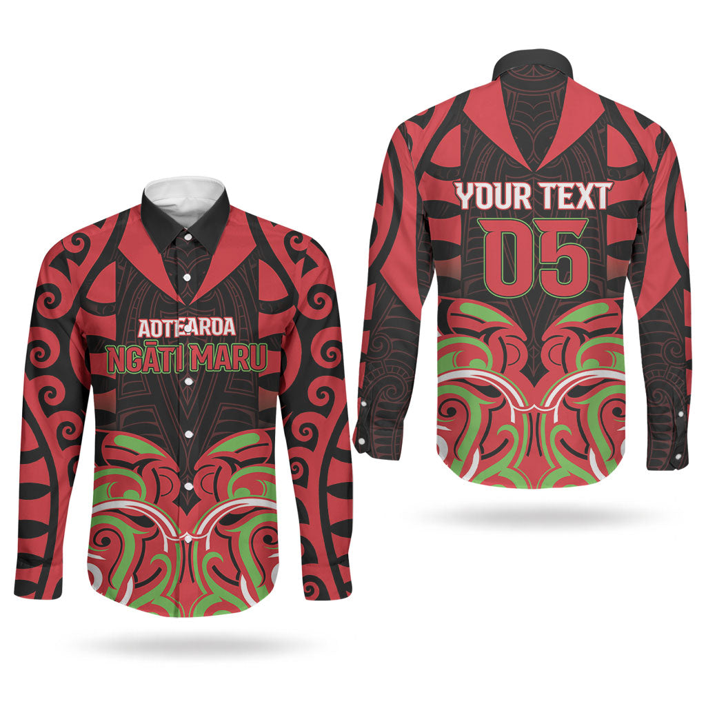 Custom Aotearoa Ngati Maru Couples Matching Off Shoulder Maxi Dress and Long Sleeve Button Shirt New Zealand Traditional Maori Pattern DT05 - Polynesian Pride