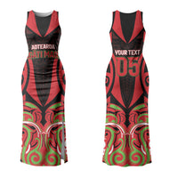 Custom Aotearoa Ngati Maru Couples Matching Tank Maxi Dress and Long Sleeve Button Shirt New Zealand Traditional Maori Pattern DT05 - Polynesian Pride
