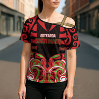 Custom Aotearoa Ngati Maru Cross Shoulder Shirt New Zealand Traditional Maori Pattern DT05 - Polynesian Pride