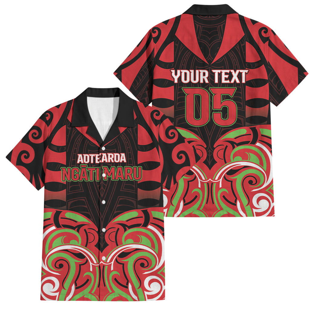 Custom Aotearoa Ngati Maru Family Matching Off Shoulder Short Dress and Hawaiian Shirt New Zealand Traditional Maori Pattern DT05 Dad's Shirt - Short Sleeve Red - Polynesian Pride