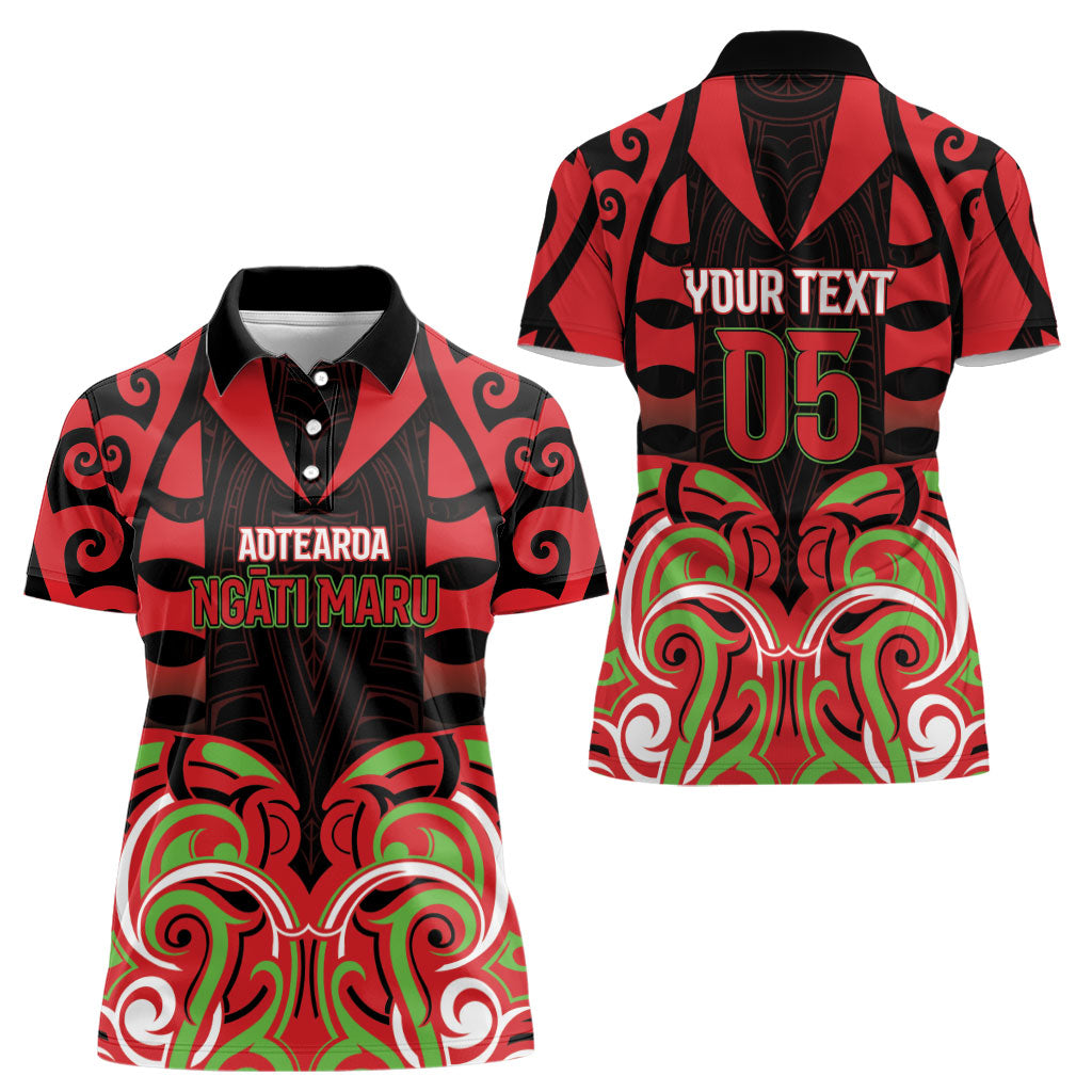 Custom Aotearoa Ngati Maru Women Polo Shirt New Zealand Traditional Maori Pattern DT05 - Polynesian Pride