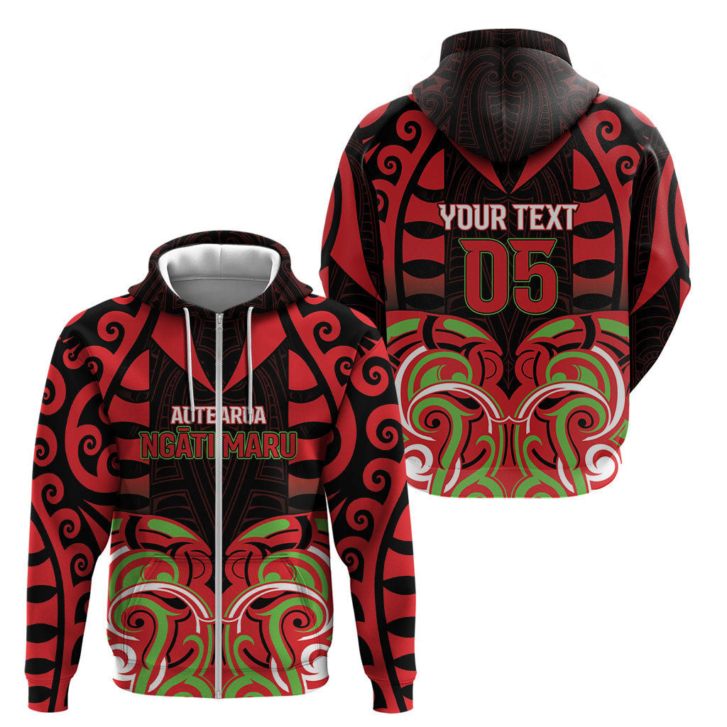 Custom Aotearoa Ngati Maru Zip Hoodie New Zealand Traditional Maori Pattern DT05 - Polynesian Pride