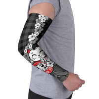 Black Palaka Hawaiian And Japanese Arm Sleeves Maneki Neko And Sakura Bloom