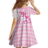 Pink Palaka Hawaiian And Japanese Family Matching Off Shoulder Maxi Dress and Hawaiian Shirt Maneki Neko And Sakura Bloom DT05 - Polynesian Pride