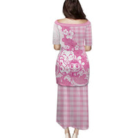 Pink Palaka Hawaiian And Japanese Family Matching Puletasi and Hawaiian Shirt Maneki Neko And Sakura Bloom DT05 - Polynesian Pride