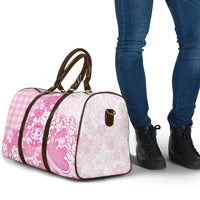 Pink Palaka Hawaiian And Japanese Travel Bag Maneki Neko And Sakura Bloom DT05 - Polynesian Pride