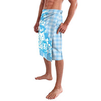 Blue Palaka Hawaiian And Japanese Lavalava Maneki Neko And Sakura Bloom
