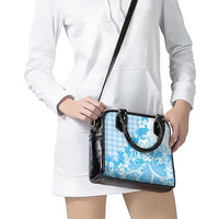 Blue Palaka Hawaiian And Japanese Shoulder Handbag Maneki Neko And Sakura Bloom DT05 - Polynesian Pride