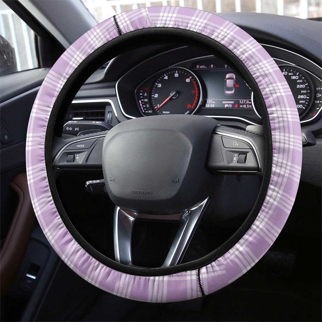 Purple Palaka Hawaiian And Japanese Steering Wheel Cover Maneki Neko And Sakura Bloom